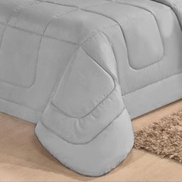 Kit Edredom Confort Casa Dona Dupla Face Casal Queen 6 Pçs Com Lençol Cinza - 4