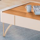 Ver imagem 5 de Mesa de Centro para Sala com Pés de Aço Alane H01 Off White/cinamomo - Mpozenato