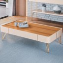 Ver imagem 2 de Mesa de Centro para Sala com Pés de Aço Alane H01 Off White/cinamomo - Mpozenato