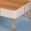 Ver imagem 6 de Mesa de Centro para Sala com Pés de Aço Alane H01 Off White/cinamomo - Mpozenato