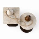 Ver imagem 2 de Conjunto Apoio & Lateral Atria Bases Laca Marrom & Tampo Taj Mahal