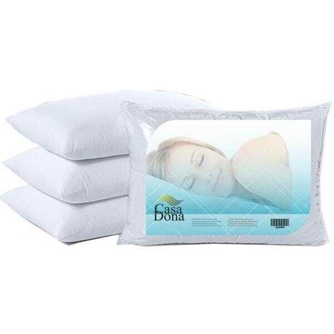 Kit 4 Travesseiros Percal 50x70cm Casa Dona 200 Fios Siliconada Branco
