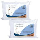 Ver imagem 1 de Kit 2 Travesseiros Pluma de Ganso 50x70cm Casa Dona 200 Fios Branco