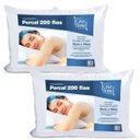 Ver imagem 1 de Kit 2 Travesseiros Percal 50x70cm Casa Dona 200 Fios Siliconada Branco
