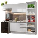 Ver imagem 3 de Armário de Cozinha Completa 260cm 100% MDF Frentes Branco Brilho Acordes Madesa 04