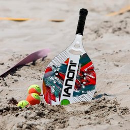 Raquete Tênis Praia fibra de carbono, núcleo em EVA 14 furos - 3