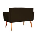 Ver imagem 3 de Namoradeira Decorativa Isabela Pés Palito Suede Marrom - DS Estofados