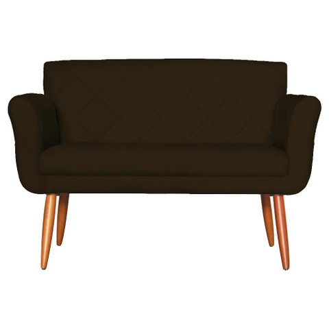 Namoradeira Decorativa Isabela Pés Palito Suede Marrom - DS Estofados
