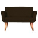 Ver imagem 1 de Namoradeira Decorativa Isabela Pés Palito Suede Marrom - DS Estofados