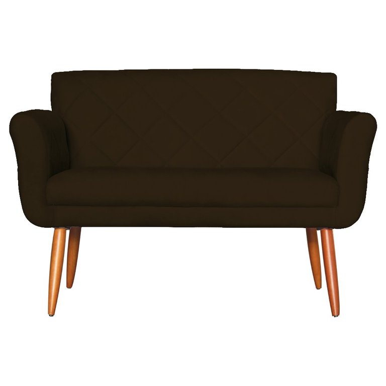 Namoradeira Decorativa Isabela Pés Palito Suede Marrom - DS Estofados Namoradeira Decorativa Isabela Pés Palito Suede Marrom - DS Estofados