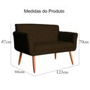 Ver imagem 4 de Namoradeira Decorativa Isabela Pés Palito Suede Marrom - DS Estofados