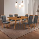 Ver imagem 1 de Mesa de Jantar Copper 180cm Tampo MDF Canto Copo Laminado e 6 Cadeiras Lorena