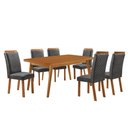 Ver imagem 2 de Mesa de Jantar Copper 180cm Tampo MDF Canto Copo Laminado e 6 Cadeiras Lorena