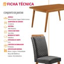 Ver imagem 7 de Mesa de Jantar Copper 180cm Tampo MDF Canto Copo Laminado e 6 Cadeiras Lorena