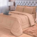 Ver imagem 1 de Jogo de Cama 6 Peças Aconchego Dupla Face Casal Queen Bege Casa Dona
