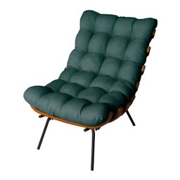 Poltrona Costela com Puff Linho Verde - Zahav Estofados - 4
