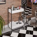 Ver imagem 2 de Carrinho de Apoio Estética Salão Industrial 2 Prateleiras Orla Pret M13 - D'Rossi