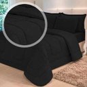 Ver imagem 3 de Jogo de Cama 6 Peças Aconchego Dupla Face Casal Queen Preto Casa Dona