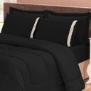 Ver imagem 2 de Kit Edredom Aconchego Casa Dona Dupla Face Casal Queen 6 Pçs com Lençol Preto