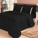 Ver imagem 1 de Kit Edredom Aconchego Casa Dona Dupla Face Casal Queen 6 Pçs com Lençol Preto
