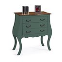 Ver imagem 1 de Cômoda Bombê Alta Antique 3 Gavetas Laca Verde Musgo