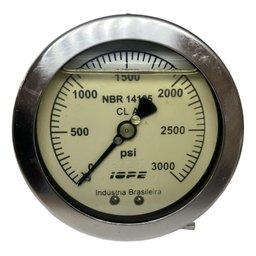 Manômetro 100mm 3000psi Glicerina Aço Inox - 4