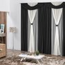 Cortina Casa Dona Preto em Malha com Detalhe de Voil 250x300cm - 2