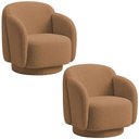 Ver imagem 1 de Kit 2 Poltronas Decorativa Avany Base Fixa Bouclé Terracota - Nexta Casa