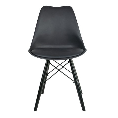 Kit 2 Cadeiras Saarinen Injetado Preto para Sala de Jantar e Cozinha