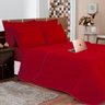 Cobre Leito Luxo Matelado Casal 6 Peças Vermelho - 1