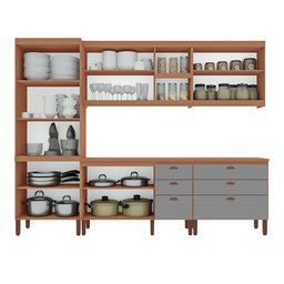 Cozinha Completa Modulada Jéssica Tuboarte 100% MDF Premium com 2 Balcões Independentes 10 Portas e 6 Gavetas - 2