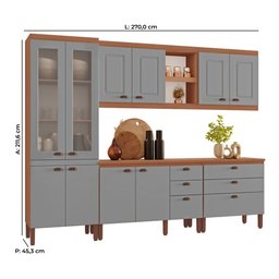 Cozinha Completa Modulada Jéssica Tuboarte 100% MDF Premium com 2 Balcões Independentes 10 Portas e 6 Gavetas - 3