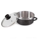 Ver imagem 3 de Jogo de Panela Gourmet 5 peças em alumínio Fundido e Tampa de Vidro Preta