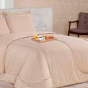 Ver imagem 2 de Kit Edredom Soft Casa Dona Casal + 4 porta Travesseiros e Lençol Areia