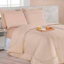 Ver imagem 1 de Kit Edredom Soft Casa Dona Casal + 4 porta Travesseiros e Lençol Areia