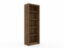 Ver imagem 2 de Escritório com Mesa para Computador Simples Gavetas com Armário Prateleiras Portas Nogal - Fdecor