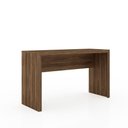 Ver imagem 3 de Escritório com Mesa para Computador Simples Gavetas com Armário Prateleiras Portas Nogal - Fdecor
