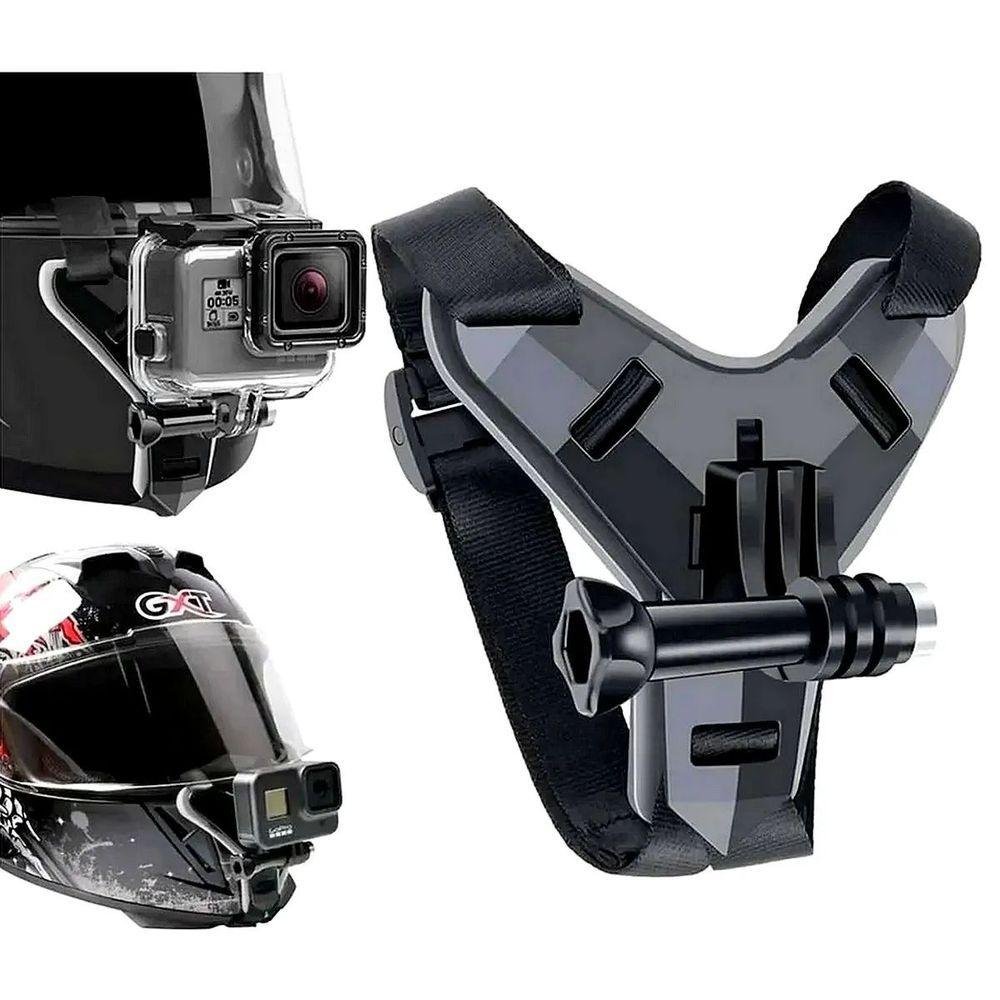 Fivela com Adaptador Capacete Queixeira para Gopro e Similares Cor Preto - 7
