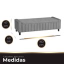 Ver imagem 5 de Calçadeira Baú Casal Queen Estofada Alicia Veludo Cinza Claro