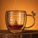 Ver imagem 6 de Conjunto 12 Xícaras Vidro 180ml Lovely Bee Mesa Posta Chá Café Espresso Canecas Decoradas Abelhas