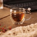 Ver imagem 4 de Conjunto 12 Xícaras Vidro 180ml Lovely Bee Mesa Posta Chá Café Espresso Canecas Decoradas Abelhas