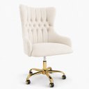 Ver imagem 2 de Cadeira Poltrona Home Office Helena Capitonê Base com Rodinhas Dourada