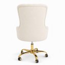 Ver imagem 5 de Cadeira Poltrona Home Office Helena Capitonê Base com Rodinhas Dourada