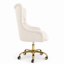 Ver imagem 3 de Cadeira Poltrona Home Office Helena Capitonê Base com Rodinhas Dourada