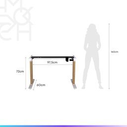 Mesa com Regulagem de Altura Elétrica Lift 97 Cm - Branco Fosco C/ Mel - 6