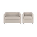 Ver imagem 1 de Kit Namoradeira Tilla + Poltrona Decorativa Quarto Sala Cor:bege