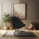 Ver imagem 2 de Kit 04 Cadeiras Poltrona de Jantar Bela Suede Base Metálica Industrial Preto - Pallazio