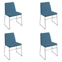 Ver imagem 1 de Kit 4 Cadeiras Decorativa Sala de Jantar Anne Linho Azul - Gran Belo