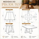 Ver imagem 4 de Mesa de Jantar 120x80 Retangular Base MDF com Vidro para Cozinha Sala e Area Goumet:Preto