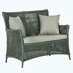 1 Sofá Área Externa Igapó Alumínio Pintura Marrom Corda Náutica Estofado Impermeável 3 - 1